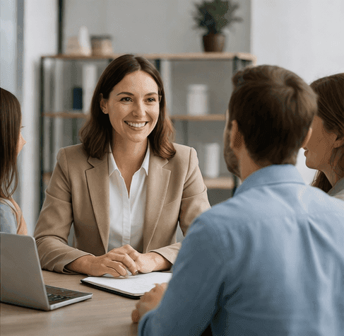 Personer i möte om juridisk hjälp